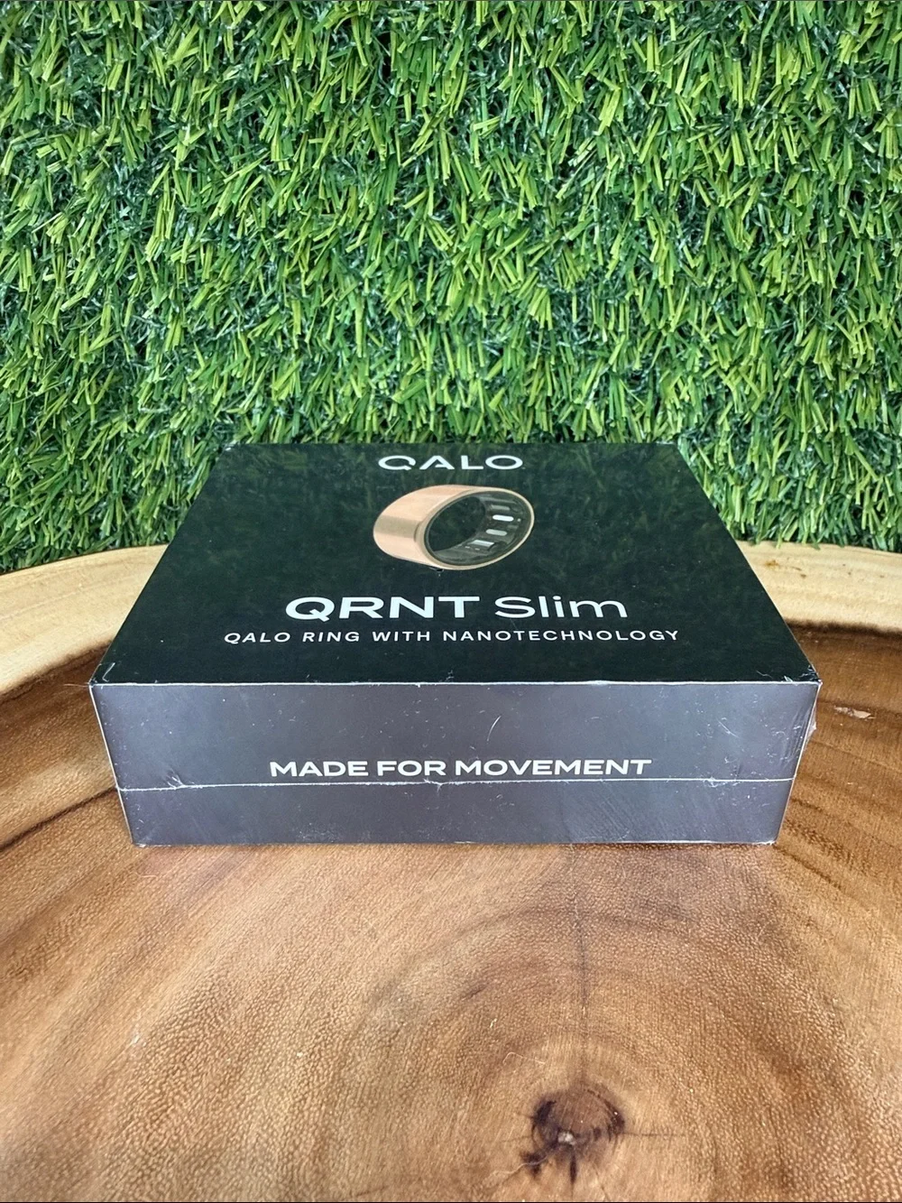 QALO QRNT Slim Brushed Rose Gold Smart Ring with Nanotechnology Size 9